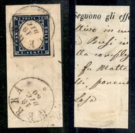 ANTICHI STATI - LOMBARDO VENETO - Gerra (P.ti 6) - 20 Cent (15C - Sardegna) Su Frammento (160) - Andere & Zonder Classificatie
