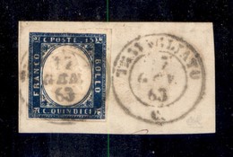 ANTICHI STATI - LOMBARDO VENETO - Travagliato (P.ti 9) - 15 Cent (11 - Regno) Su Frammento - Otros & Sin Clasificación