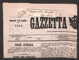 ANTICHI STATI - AUSTRIA TERRITORI ITALIANI - Lavis (P.ti 8) - 1,05 Kreuzer (11 - Giornali) Corto A Sinistra Su Giornale  - Other & Unclassified