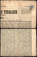 ANTICHI STATI - AUSTRIA TERRITORI ITALIANI - Segnatasse Giornali - 1 Kreuzer (3 - Secondo Tipo) Su Giornale Da Rovereto  - Andere & Zonder Classificatie