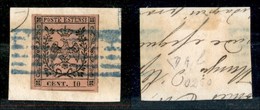 ANTICHI STATI - MODENA - 1852 - 10 Cent (2a - Rosa Vivo) Usato Su Frammento - Diena (180) - Otros & Sin Clasificación