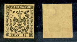 ANTICHI STATI - MODENA - 1852 - 15 Cent (3) - Gomma Originale (praticamente Integra) - Autres & Non Classés