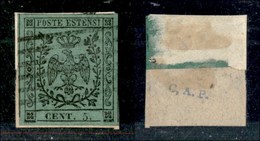 ANTICHI STATI - MODENA - 1852 - 5 Cent (7) Su Frammento (95) - Andere & Zonder Classificatie