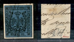 ANTICHI STATI - MODENA - 1852 - 40 Cent (10) Usato Su Frammento (210) - Otros & Sin Clasificación