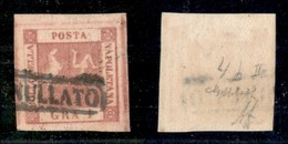 ANTICHI STATI - NAPOLI - 1859 - 1 Grano (4b - Carminio Vivo) Usato - Diena + Cert. Bolaffi (130) - Other & Unclassified