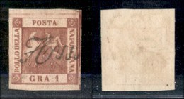 ANTICHI STATI - NAPOLI - 1859 - 1 Grano (4c - Carminio Scuro) Usato (160) - Sonstige & Ohne Zuordnung