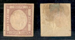 ANTICHI STATI - NAPOLI - 1861 - 5 Grana (21c - Lilla) - Gomma Originale - Forte Linguella (550) - Andere & Zonder Classificatie