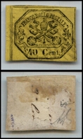 ANTICHI STATI - PONTIFICIO - 1867 - 40 Cent (19a) Usato Senza Punto Dopo La Cifra - Diena (375) - Sonstige & Ohne Zuordnung