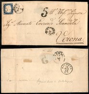 ANTICHI STATI - SARDEGNA - 20 Cent (15Dd) Su Lettera Da Firenze A Verona Del 9.5.62 - 5 Di Tassa + Distribuzione - Sonstige & Ohne Zuordnung