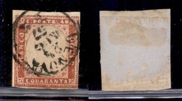 ANTICHI STATI - SARDEGNA - 1857 - 40 Cent (16A - Rosso Scarlatto) Usato A Genova (200) - Autres & Non Classés