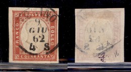 ANTICHI STATI - SARDEGNA - 1862 - 40 Cent (16E) Usato A Torino (110) - Autres & Non Classés