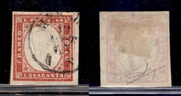 ANTICHI STATI - SARDEGNA - 1862 - 40 Cent (16E) Usato A Messina (110) - Autres & Non Classés