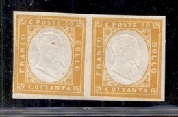 ANTICHI STATI - SARDEGNA - 1862 - 80 Cent (17C) - Coppia Orizzontale - Gomma Integra - Sonstige & Ohne Zuordnung