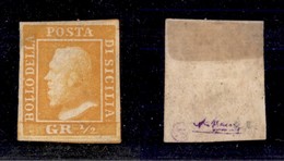 ANTICHI STATI - SICILIA - 1859 - Mezzo Grano (1) - Gomma Originale (1.200) - Andere & Zonder Classificatie