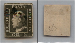 ANTICHI STATI - SICILIA - 1859 - 1 Grano (5c - Oliva Scuro) Usato - Diena (550) - Andere & Zonder Classificatie