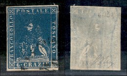 ANTICHI STATI - TOSCANA - 1857 - 6 Crazie (15a) Usato - Oliva (450) - Sonstige & Ohne Zuordnung