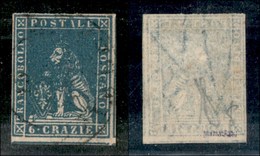 ANTICHI STATI - TOSCANA - 1857 - 6 Crazie (15b) Usato (450) - Autres & Non Classés