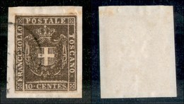 ANTICHI STATI - TOSCANA - 1860 - 10 Cent Bruno (19c) Usato Su Frammento (145) - Sonstige & Ohne Zuordnung