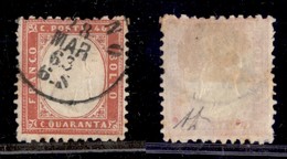 REGNO D'ITALIA - POSTA ORDINARIA - 1862 - 40 Cent (3) - Diena (350) - Sonstige & Ohne Zuordnung