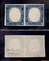 REGNO D'ITALIA - POSTA ORDINARIA - 1863 - Senza Effigie - 15 Cent (11n) - Coppia Con Doppia Testina A Sinistra - Gomma O - Autres & Non Classés