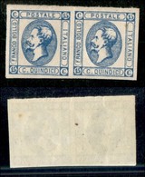 REGNO D'ITALIA - POSTA ORDINARIA - 1863 - 15 Cent (13d + 13) In Coppia - A Sinistra Linea Continua Sotto A - Gomma Integ - Autres & Non Classés