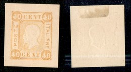 REGNO D'ITALIA - POSTA ORDINARIA - 1863 - Saggi - Grazioli - 40 Cent Giallo Arancio (Unificato 25) Nuovo Senza Gomma (24 - Otros & Sin Clasificación