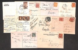 REGNO D'ITALIA - POSTA ORDINARIA - Regno - 1880/1943 - Interessante Insieme Di 8 Cartoline + 2 Bustine Con Diversi Annul - Autres & Non Classés