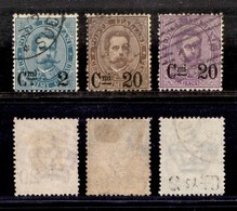 REGNO D'ITALIA - POSTA ORDINARIA - 1890/1891 - Soprastampati (56/58) - Serie Completa Usata - Ben Centrata Con Dentellat - Sonstige & Ohne Zuordnung