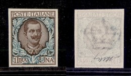 REGNO D'ITALIA - POSTA ORDINARIA - 1901 - Prove D’Archivio - 1 Lira Floreale (P77) - Nuovo Senza Gomma (280) - Autres & Non Classés