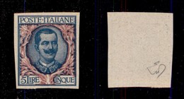 REGNO D'ITALIA - POSTA ORDINARIA - 1901 - Prova Di Macchina - 5 Lire Floreale (78) - Sempre Senza Gomma - Diena - Autres & Non Classés