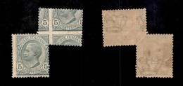 REGNO D'ITALIA - POSTA ORDINARIA - 1906 - 5 Cent Leoni (81) - Coppia Anomala (per Piega Del Foglio) - Gomma Originale - Sonstige & Ohne Zuordnung