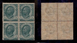 REGNO D'ITALIA - POSTA ORDINARIA - 1906 - 5 Cent Leoni (81b) Con Doppia Stampa In Quartina - Gomma Integra - Diena (480+ - Sonstige & Ohne Zuordnung