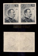 REGNO D'ITALIA - POSTA ORDINARIA - 1911 - 15 Cent Michetti (96e) - Coppia Non Dentellata - Invisibile Traccia Di Linguel - Sonstige & Ohne Zuordnung