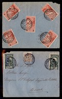 REGNO D'ITALIA - POSTA ORDINARIA - 1 Cent Floreale (68) + Due 2 Cent Su 5 (99) + Cinque 2 Cent Su 10 (100) Al Retro - Bu - Sonstige & Ohne Zuordnung