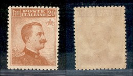 REGNO D'ITALIA - POSTA ORDINARIA - 1916 - 20 Cent Michetti (107) - Gomma Integra (200) - Sonstige & Ohne Zuordnung