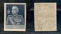 REGNO D'ITALIA - POSTA ORDINARIA - 1925 - Giubileo - 1 Lira (187e) Non Dentellato - Gomma Integra - Diena (240) - Sonstige & Ohne Zuordnung