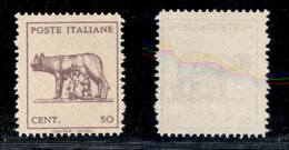 REGNO D'ITALIA - LUOGOTENENZA - 1944 - 50 Cent (515Ah) Senza Fondo Di Sicurezza - Sempre Senza Gomma - Autres & Non Classés