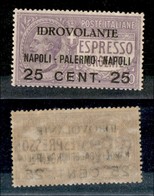 REGNO D'ITALIA - POSTA AEREA - 1917 - Napoli Palermo - 25 Cent Su 40 (2) - Gomma Integra (75) - Autres & Non Classés