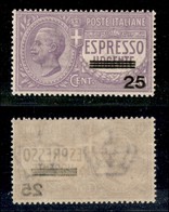 REGNO D'ITALIA - ESPRESSI - 1917 - 25 Cent Su 40 (3) - Gomma Integra (150) - Autres & Non Classés