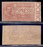 REGNO D'ITALIA - ESPRESSI - 1922 - 60 Cent (7a) Non Dentellato - Gomma Originale (140) - Sonstige & Ohne Zuordnung