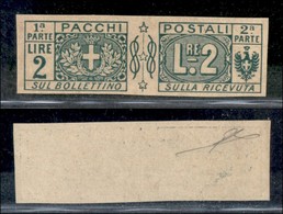 REGNO D'ITALIA - PACCHI POSTALI - 1914 - Prova Di Macchina - 2 Lire (13) - Senza Gomma - Autres & Non Classés