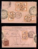 REGNO D'ITALIA - SEGNATASSE - Quattro Singoli E Blocco Di Quattro Del 1 Cent (3) Applicato Al Retro A Chiudilettera + Co - Autres & Non Classés