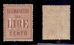 REGNO D'ITALIA - SEGNATASSE - 1884 - 100 Lire (16) - Gomma Integra - Ben Centrato (300) - Sonstige & Ohne Zuordnung