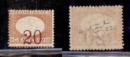 REGNO D'ITALIA - SEGNATASSE - 1894 - 20 Cent (22c) Con Cifre In Basso - Gomma Originale - Raybaudi - Sonstige & Ohne Zuordnung