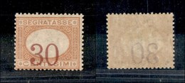 REGNO D'ITALIA - SEGNATASSE - 1890 - 30 Cent (23c) Con Cifra In Basso - Gomma Originale (220) - Autres & Non Classés