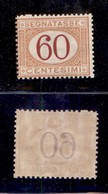 REGNO D'ITALIA - SEGNATASSE - 1890 - 60 Cent (26) - Gomma Integra (450) - Autres & Non Classés