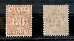 REGNO D'ITALIA - SERVIZIO COMMISSIONI - 1913 - 60 Cent (2) - Gomma Integra - Ottimamente Centrato (450) - Sonstige & Ohne Zuordnung