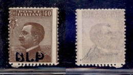 REGNO D'ITALIA - BLP - 1921 - 40 Cent (4Am - Azzurro Nera) Senza Punto Dopo P - Gomma Integra (900) - Autres & Non Classés