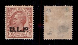 REGNO D'ITALIA - BLP - 1923 - 10 Cent (13) - Gomma Originale - Ottimamente Centrato - Cert. AG (480) - Sonstige & Ohne Zuordnung