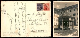REGNO D'ITALIA - VARIE - Monumenti Distrutti - 1 Lira + 20 Cent (509 + 504 - RSI) - Cartolina Da Bressanone A Piacenza D - Autres & Non Classés